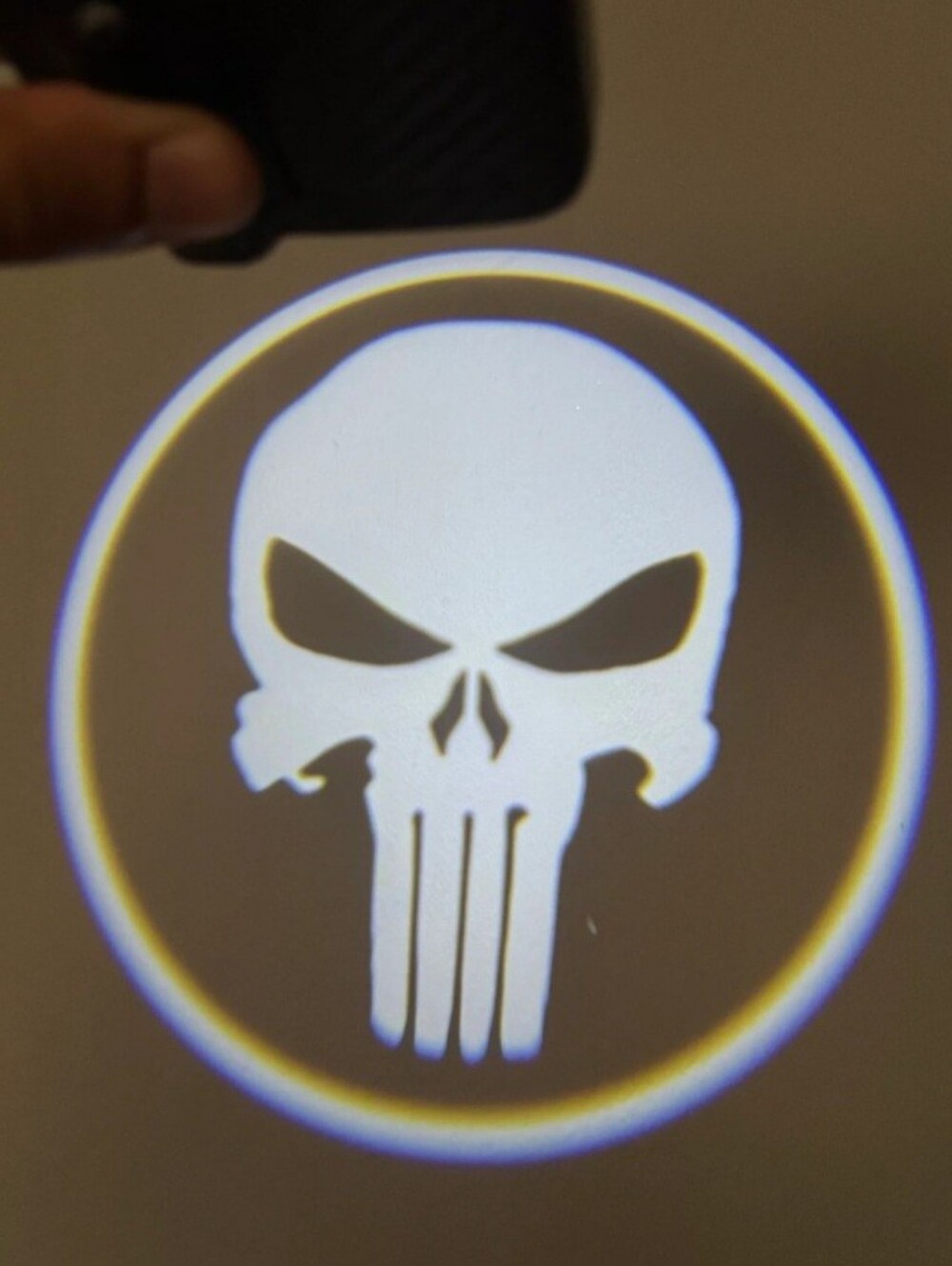 2 WIRELESS UNIVERSAL Punisher Skull car door Projector lights NO tools